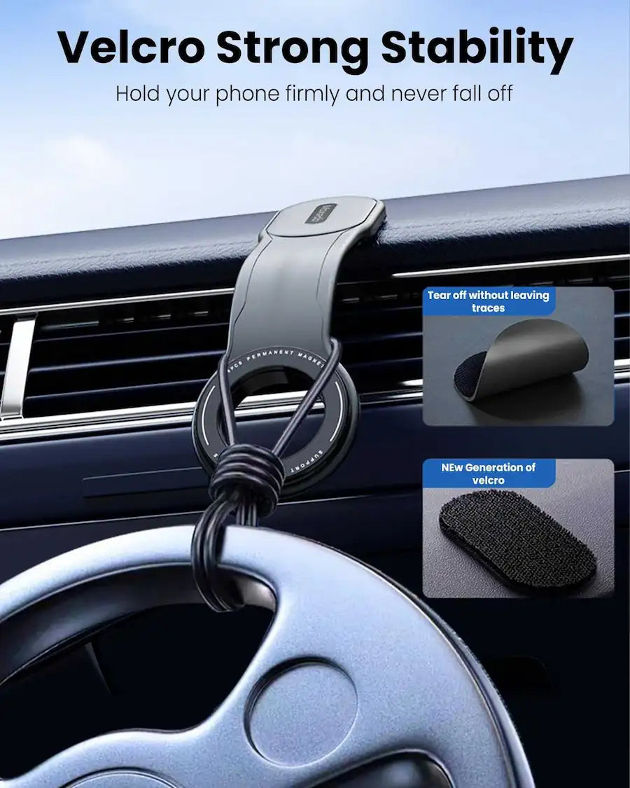 Moxedo Magnetic Car Mount Phone Holder – Flexible Titanium Alloy One-Handed Operation for iPhone 15/14/13/12 Pro Max Plus Mini - Damoo