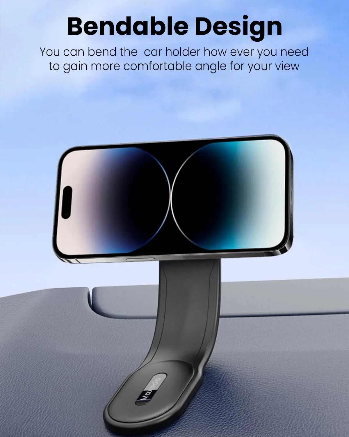 Moxedo Magnetic Car Mount Phone Holder – Flexible Titanium Alloy One-Handed Operation for iPhone 15/14/13/12 Pro Max Plus Mini - Damoo