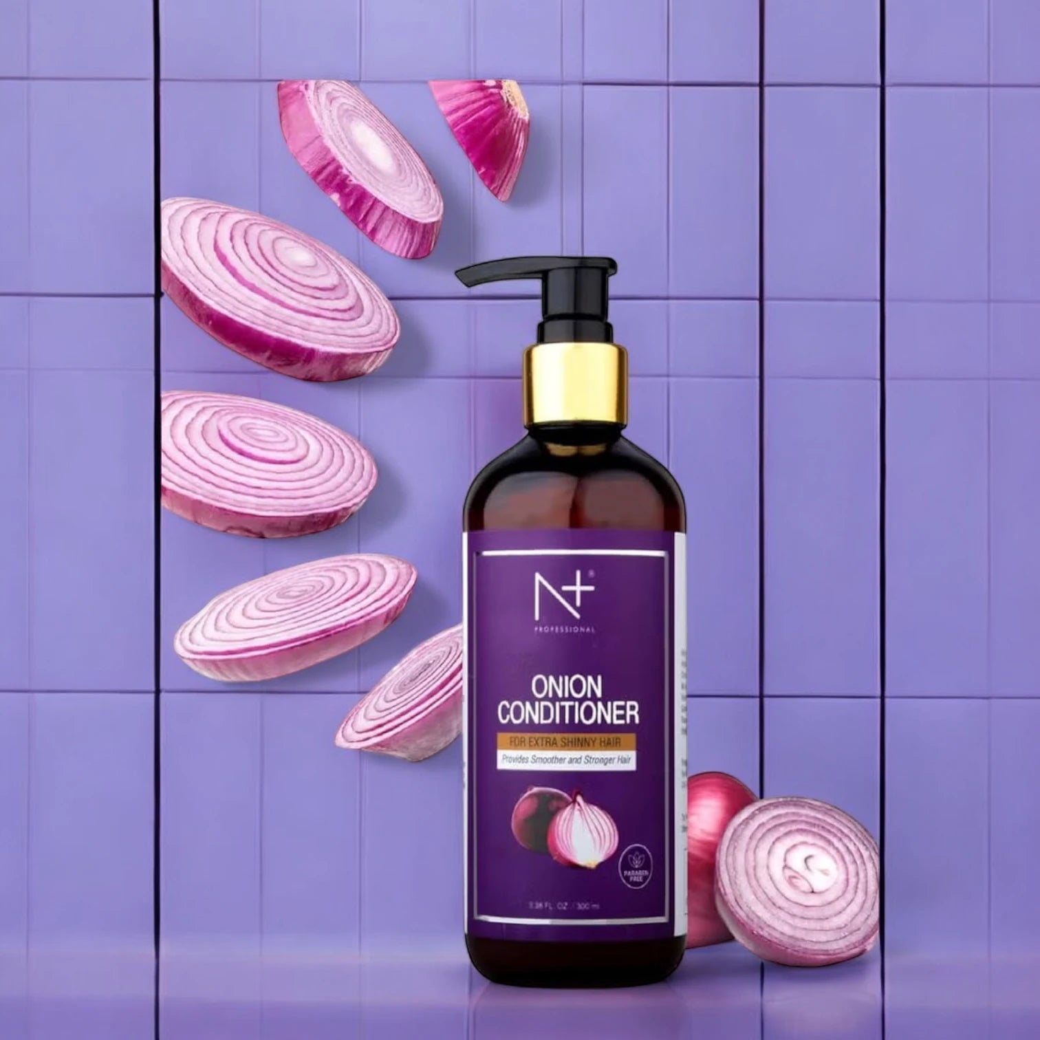 N Plus Professional Onion Conditioner | 300ml | Strengthens, Nourishes & Adds Shine | Reduces Hair Fall | Suitable for All Hair Types - Damoo