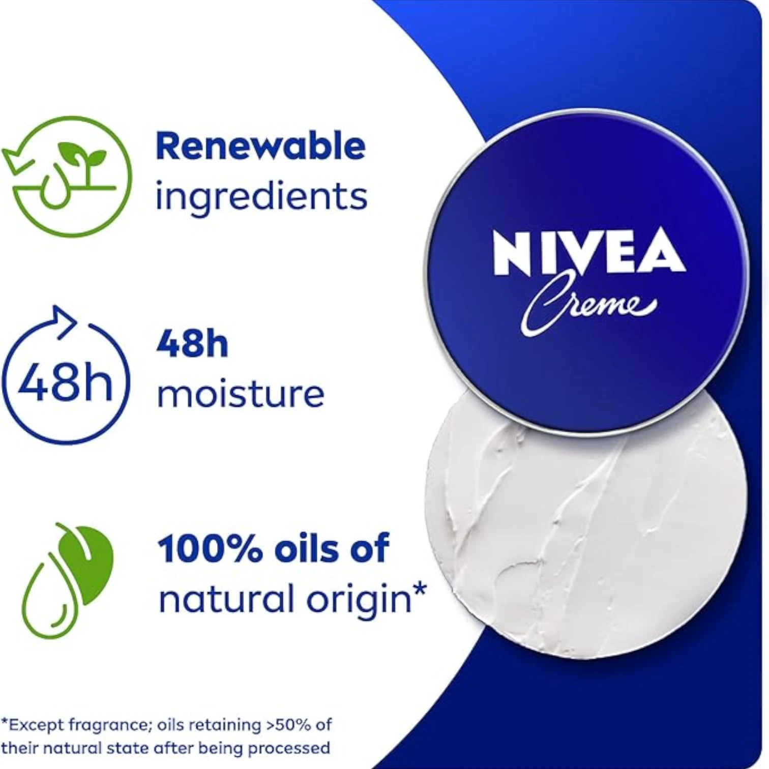 NIVEA Creme Tin 150 ML – Intensive Moisturizing Cream for Face, Hands & Body | With Eucerit®, Panthenol & Glycerin | Preservative-Free | Suitable for All Skin Types - Damoo