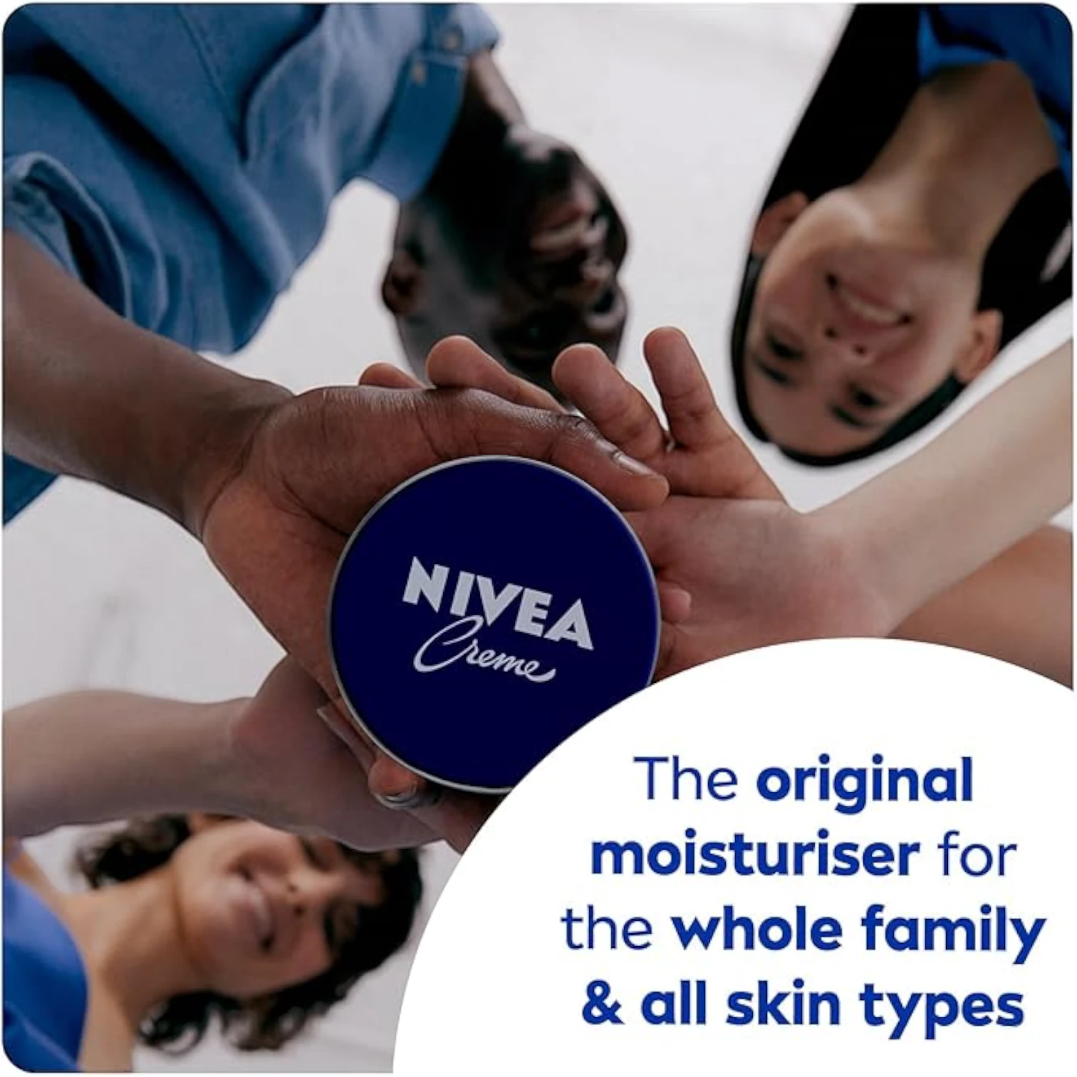 NIVEA Creme Tin 150 ML – Intensive Moisturizing Cream for Face, Hands & Body | With Eucerit®, Panthenol & Glycerin | Preservative-Free | Suitable for All Skin Types - Damoo