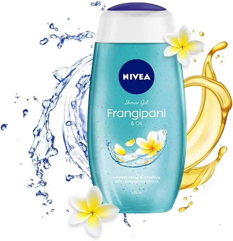 NIVEA Frangipani & Oil Shower Gel for Women 250ml – Refreshing Body Wash with Care Oil Pearls, Long-Lasting Moisturizing Formula - Damoo