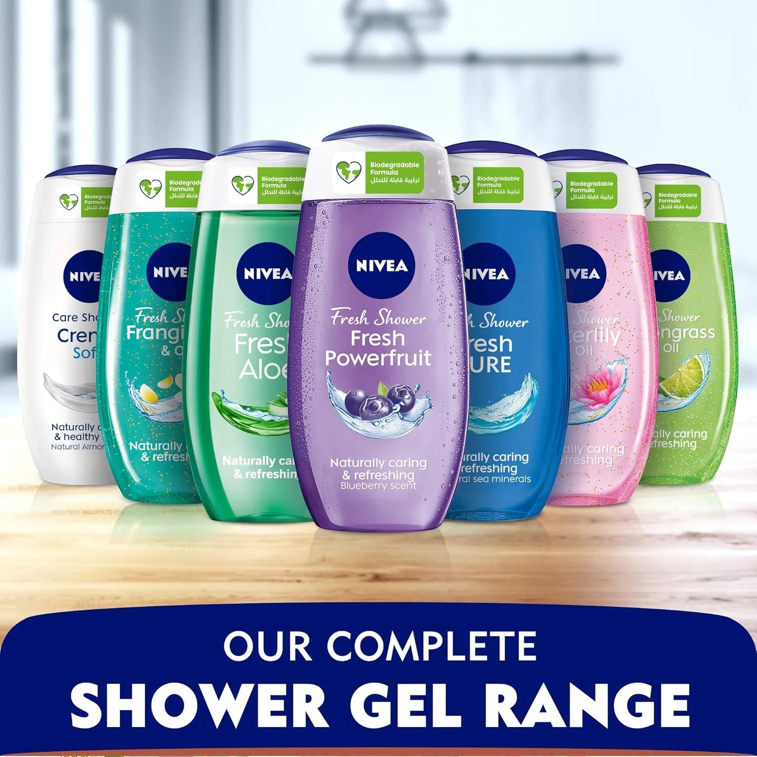 NIVEA Fresh Pure Shower Gel Body Wash with Sea Minerals – Aquatic Scent, 250ml | Moisturizing IQ Hydra Formula, Microplastic-Free, 98% Biodegradable, Dermatologically Approved - Damoo