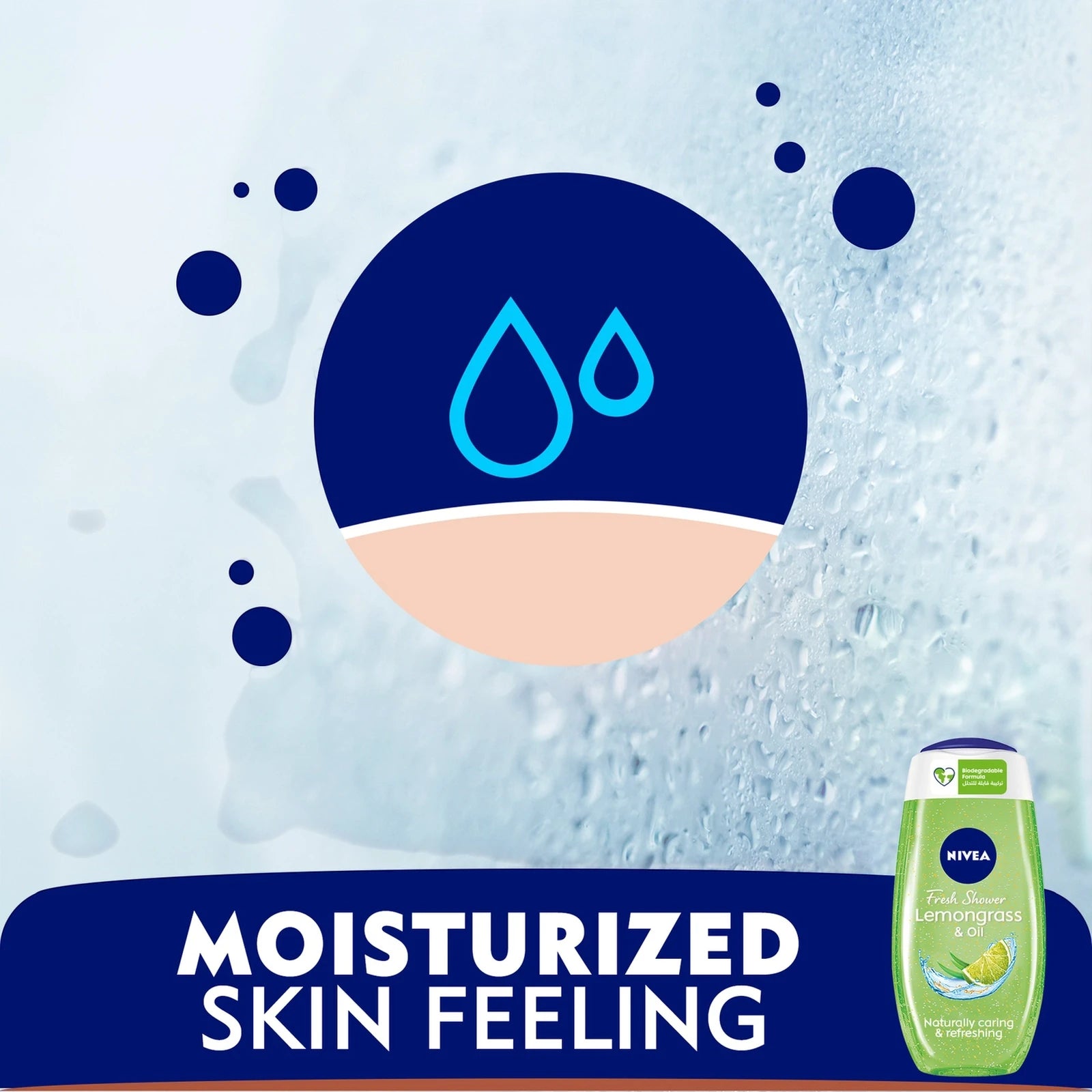 NIVEA Lemongrass & Oil Shower Gel Body Wash – 250ml | Invigorating Lemongrass Fragrance, Nourishing Oil Beads, pH Neutral, 99% Biodegradable, 96% Recycled Bottle, Skin-Friendly Formula - Damoo