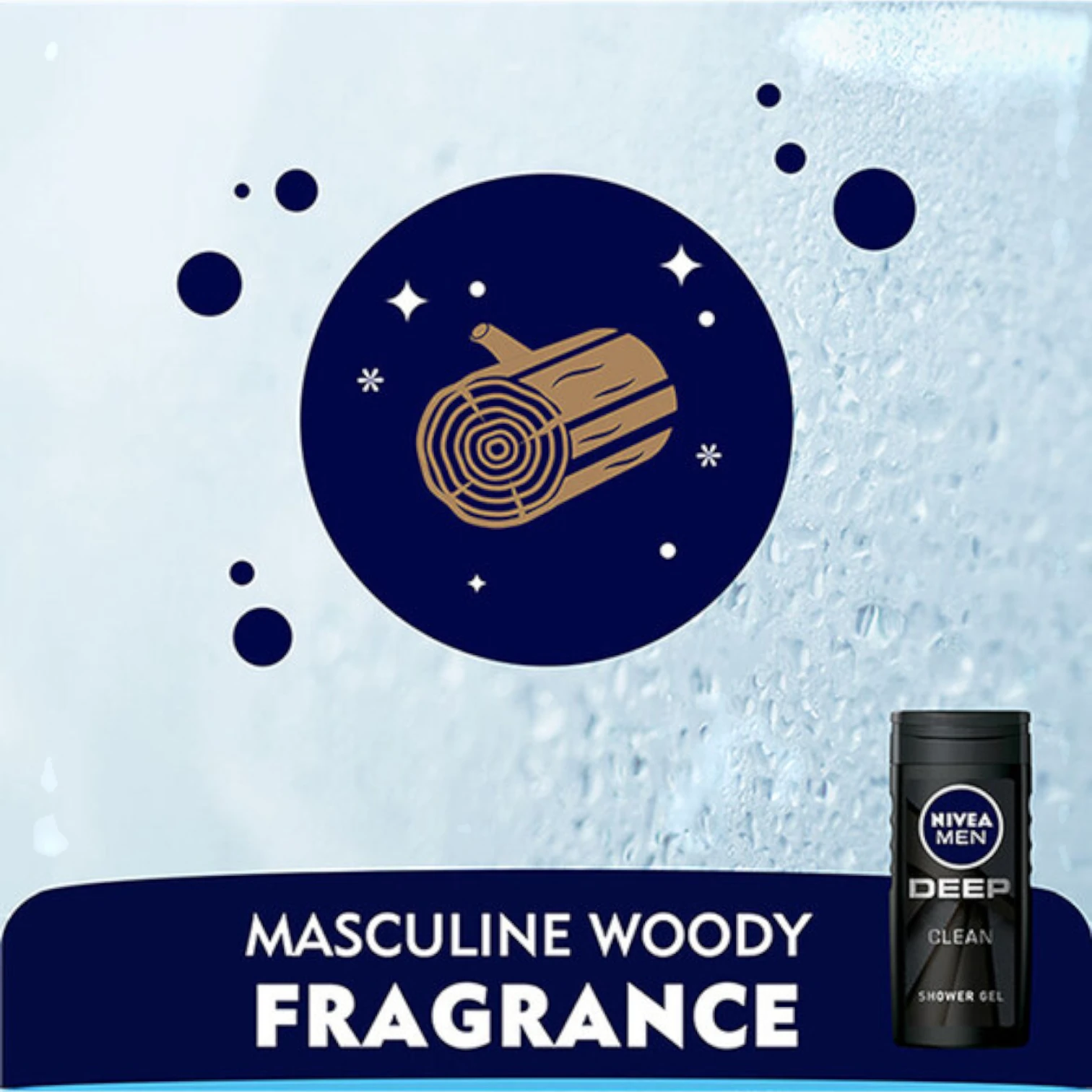 NIVEA Men Deep Clean Shower Gel with Microfine Clay 250ml– Body, Face & Hair Wash, Deep-Cleansing & Refreshing - Damoo