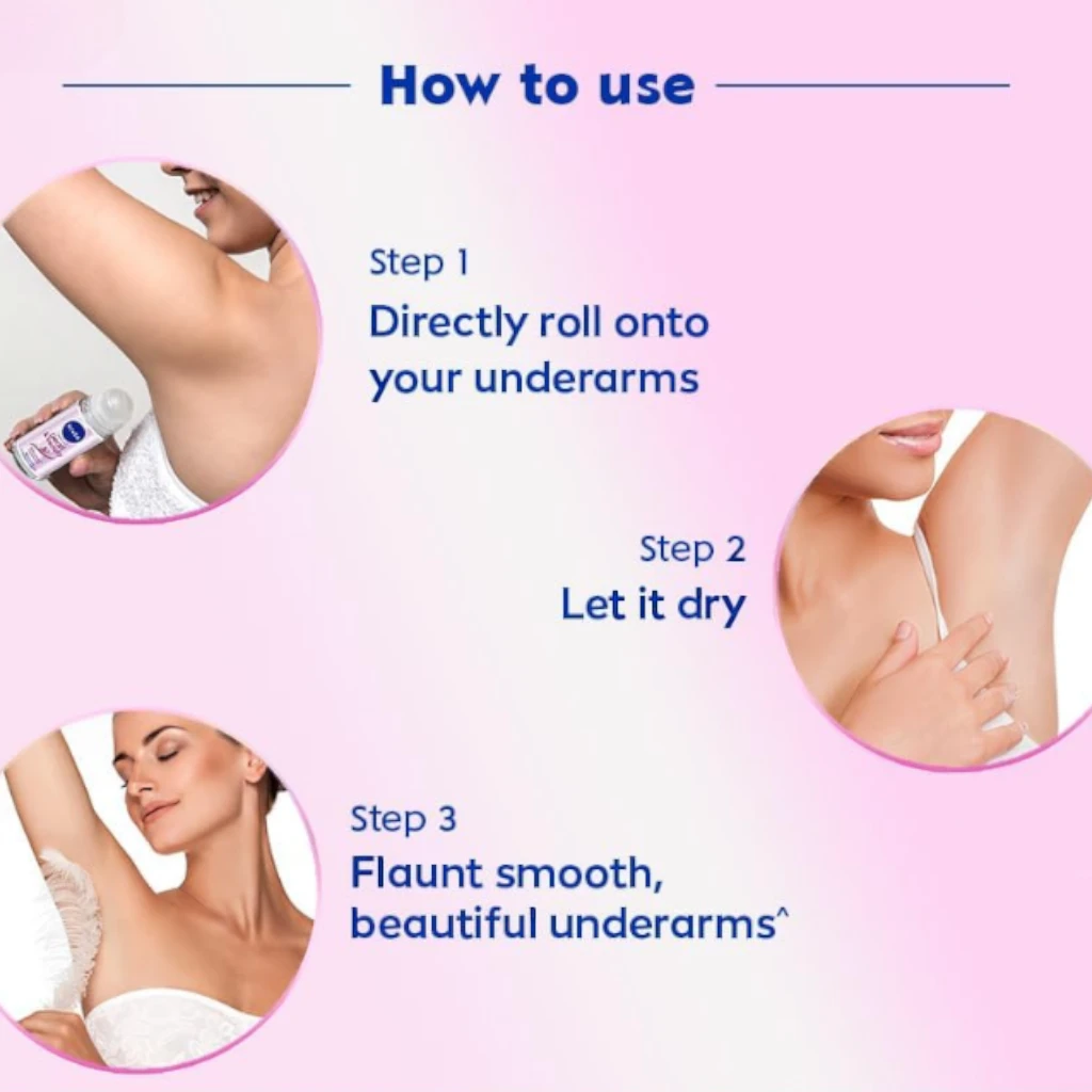 NIVEA Pearl & Beauty Antiperspirant Roll-On for Women 50ml – 48H Protection, Pearl Extract & Avocado Oil, Alcohol-Free, Smooth Underarms - Damoo