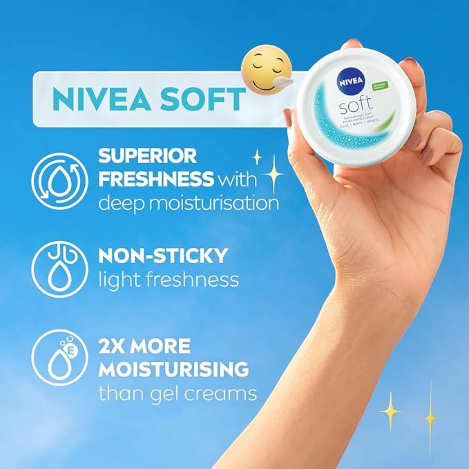 NIVEA Soft Moisturising Cream – Vitamin E & Jojoba Oil | Lightweight Face, Hand & Body Moisturizer | 300ml Travel Jar - Damoo