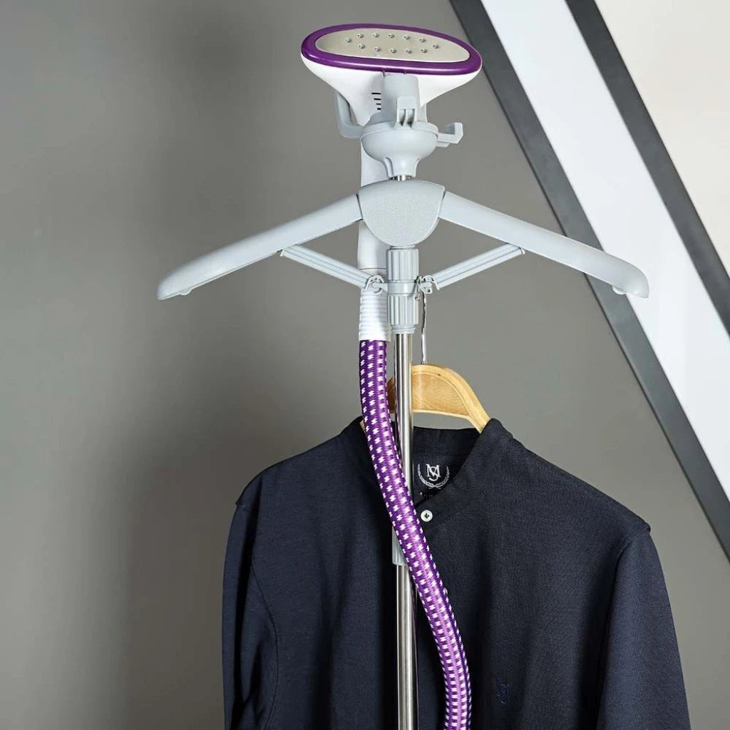 Olsenmark Garment Steamer β 1.8L Water Tank, 2000W Power, 45s Fast Heat-Up, Telescopic Pole, Clothes Hanger, Continuous Steam , OMGS1690N β Pink - Damoo