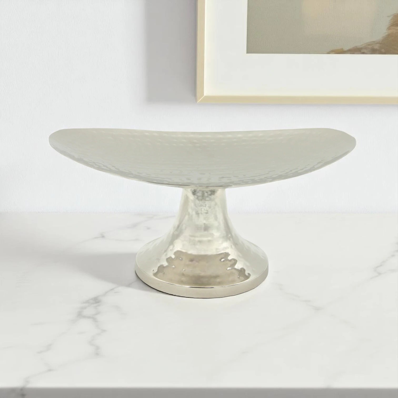 Oval Metal Cake & Dessert Stand – Unique Shaped Platter Display for Cupcakes, Pastries, & More – Perfect for Weddings, Birthdays, and Celebrations - Damoo