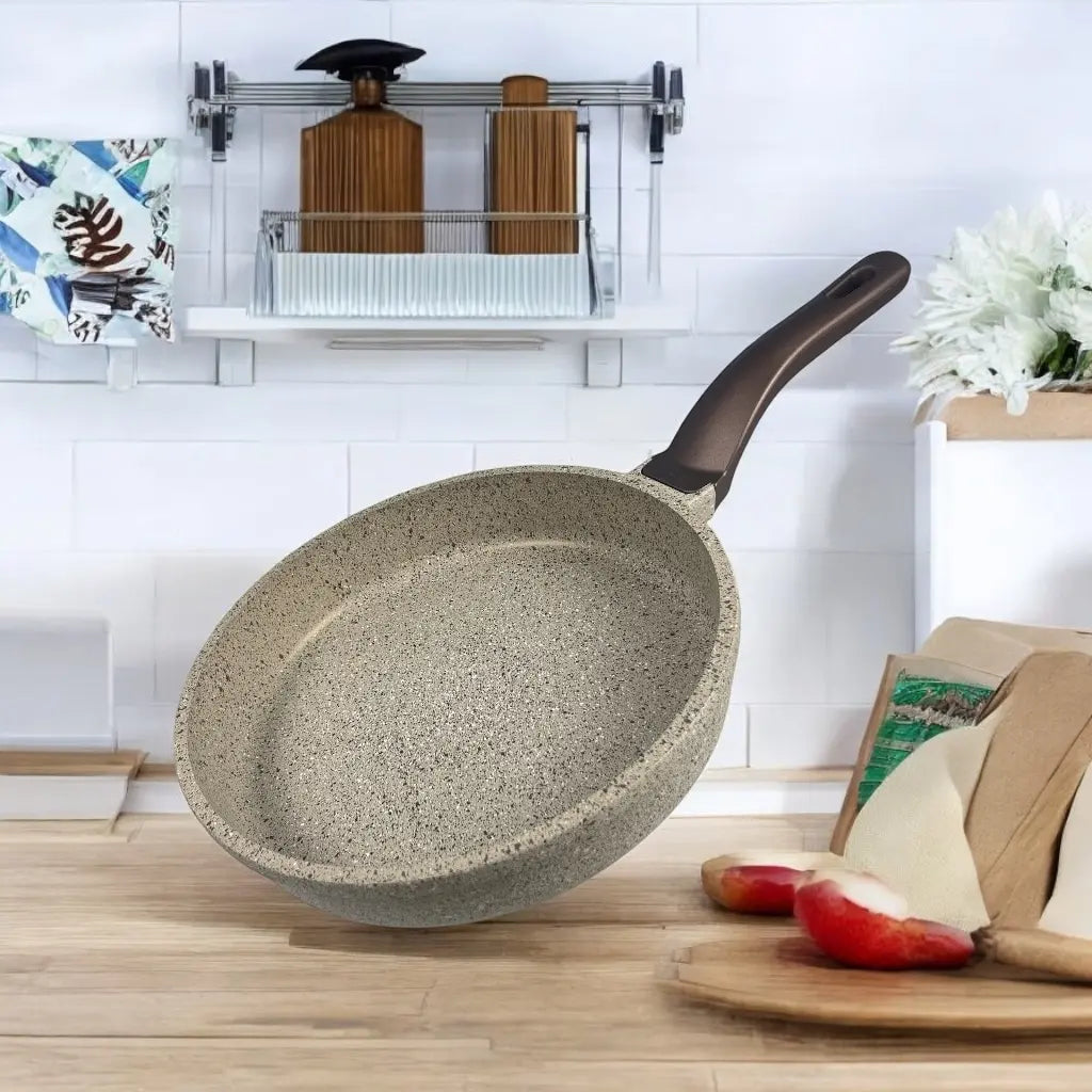 OZO Kitchenware 9-Piece Granite Non-Stick Casserole Set – Durable PTFE Non-Stick Coating, Stylish Granite Look, Heavy-Duty Die-Cast Construction, Ideal for Everyday Cooking - Damoo
