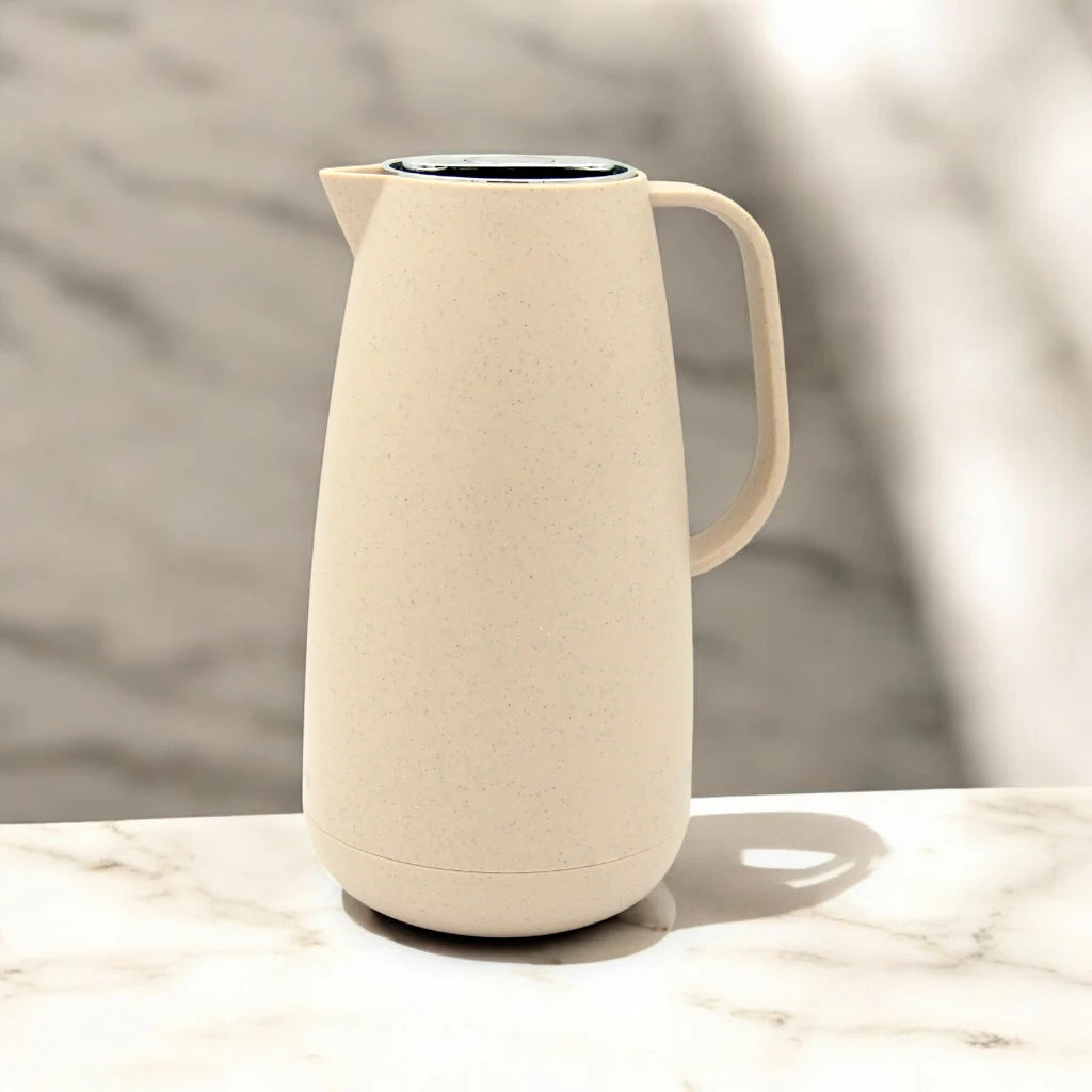 PARATI 1 Liters Vacuum Jug - High Borosilicate Glass Double-Wall, Drip-Free, Wide Opening, Heat Retention for Coffee, Tea, and Beverages - P14M-10 - Damoo