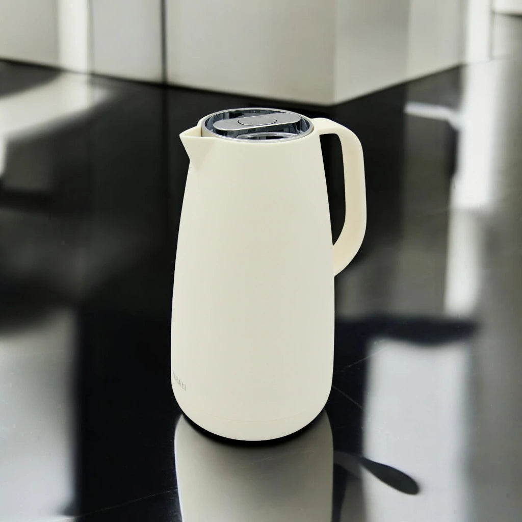 PARATI 1 Liters Vacuum Jug - High Borosilicate Glass Double-Wall, Drip-Free, Wide Opening, Heat Retention for Coffee, Tea, and Beverages - P14M-10 - Damoo