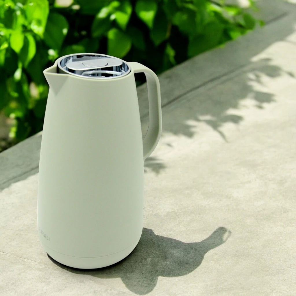 PARATI 1 Liters Vacuum Jug - High Borosilicate Glass Double-Wall, Drip-Free, Wide Opening, Heat Retention for Coffee, Tea, and Beverages - P14M-10 - Damoo