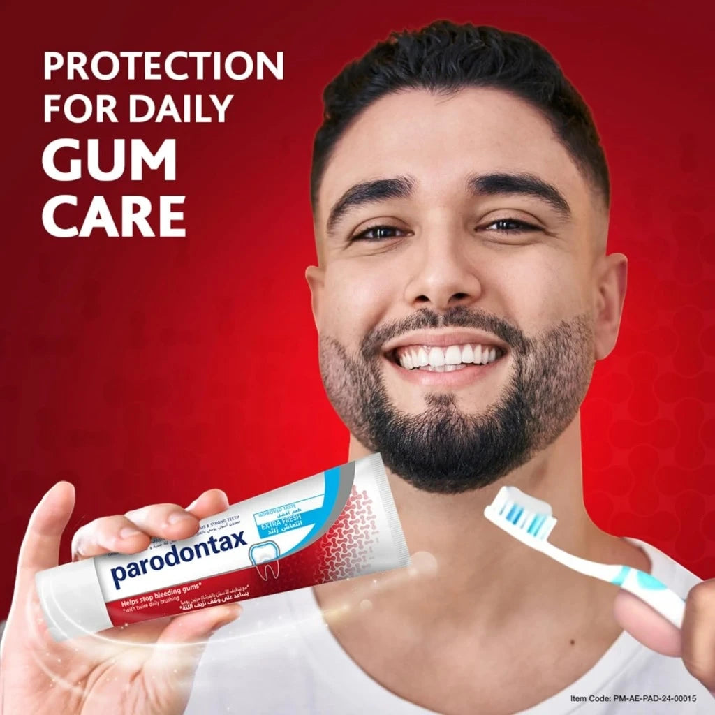 Parodontax Extra Fresh Toothpaste for Bleeding Gums 75ml Tube – Fluoride Peppermint Toothpaste for Plaque Removal, Gum Care & Fresh Breath – for Daily Oral Health - Damoo