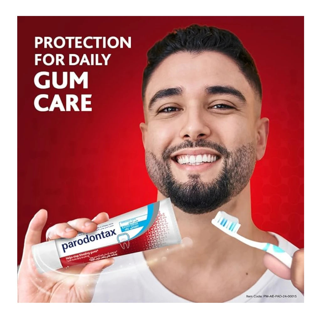 Parodontax Toothpaste for Bleeding Gums 50ml – Extra Fresh Peppermint Flavour | Daily Fluoride Protection & Advanced Plaque Removal - Damoo