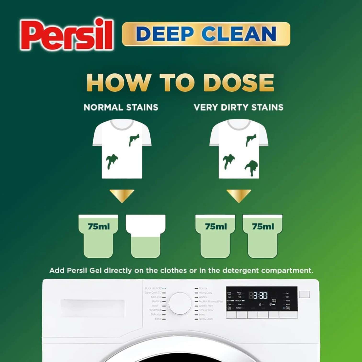 Persil Power Gel Liquid Laundry Detergent – White Flower, 2.9L + 1L Free | Deep Clean German Technology | Long-Lasting Freshness & Fabric Safe - Damoo