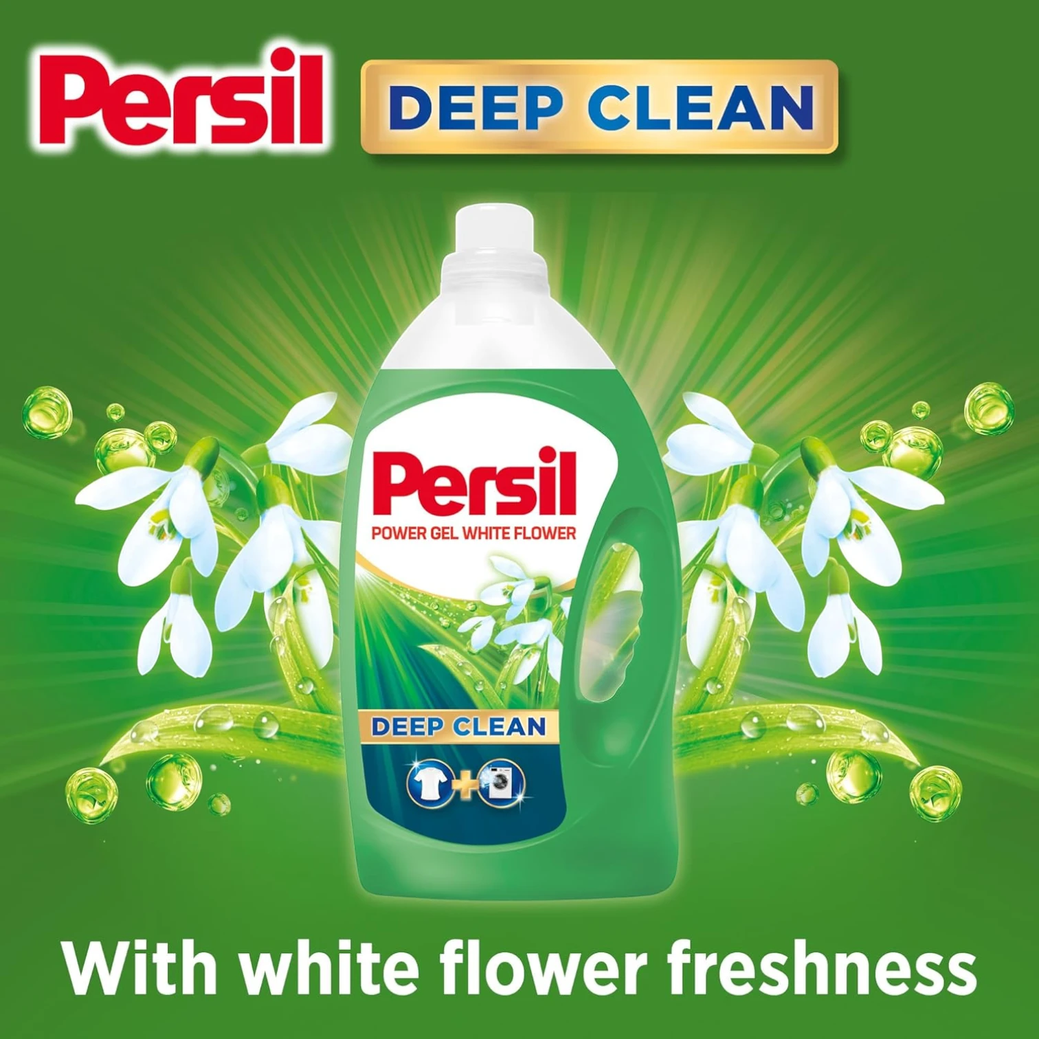 Persil Power Gel Liquid Laundry Detergent – White Flower, 2.9L + 1L Free | Deep Clean German Technology | Long-Lasting Freshness & Fabric Safe - Damoo