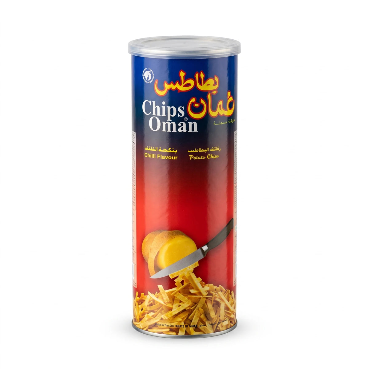 Chips Oman Potato Chips – 137 g Chilli Flavour | Resealable Container with Clear Lid | Savoury Snack