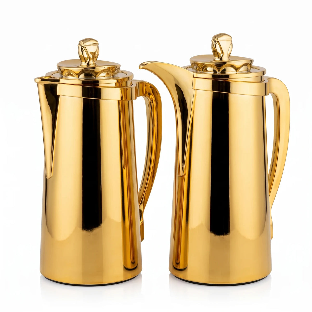 Pilsco 2-Piece Shinly Gold Delux vacuum flask set – Arabic Design | 1.0 + 1.0 Liters | Stainless Steel | Leak Proof