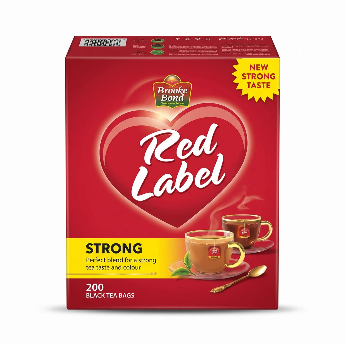 Brooke Bond Red Label Strong Black Tea Bags, 200 Count – New Strong Taste, Perfect Blend for Strong Tea Taste and Colour