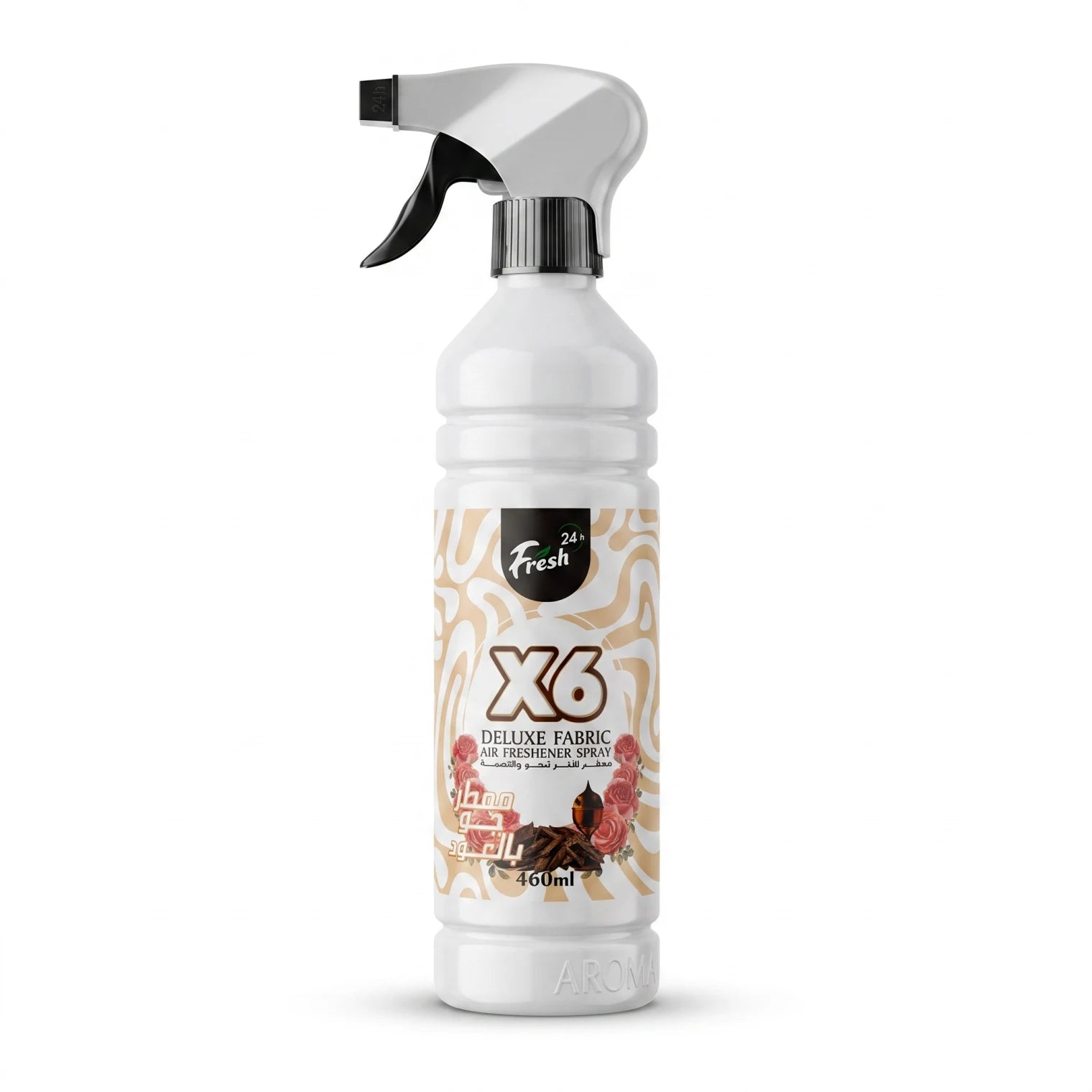 24h Fresh X6 Delux Fabric Air Freshener Spray – Oudh Scent, 460ml | Home and Fabric Fragrance Solution