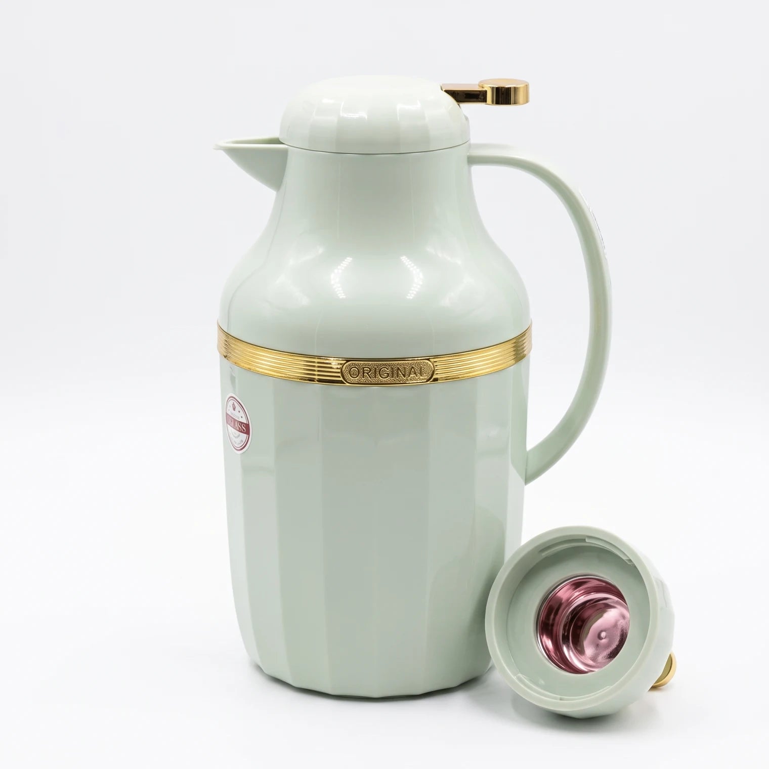 HAMID light green & gold vaccum flask 2.0 Liters – Leak Proof | Keeps Tea and Coffee Hot or Cold for 12 Hours