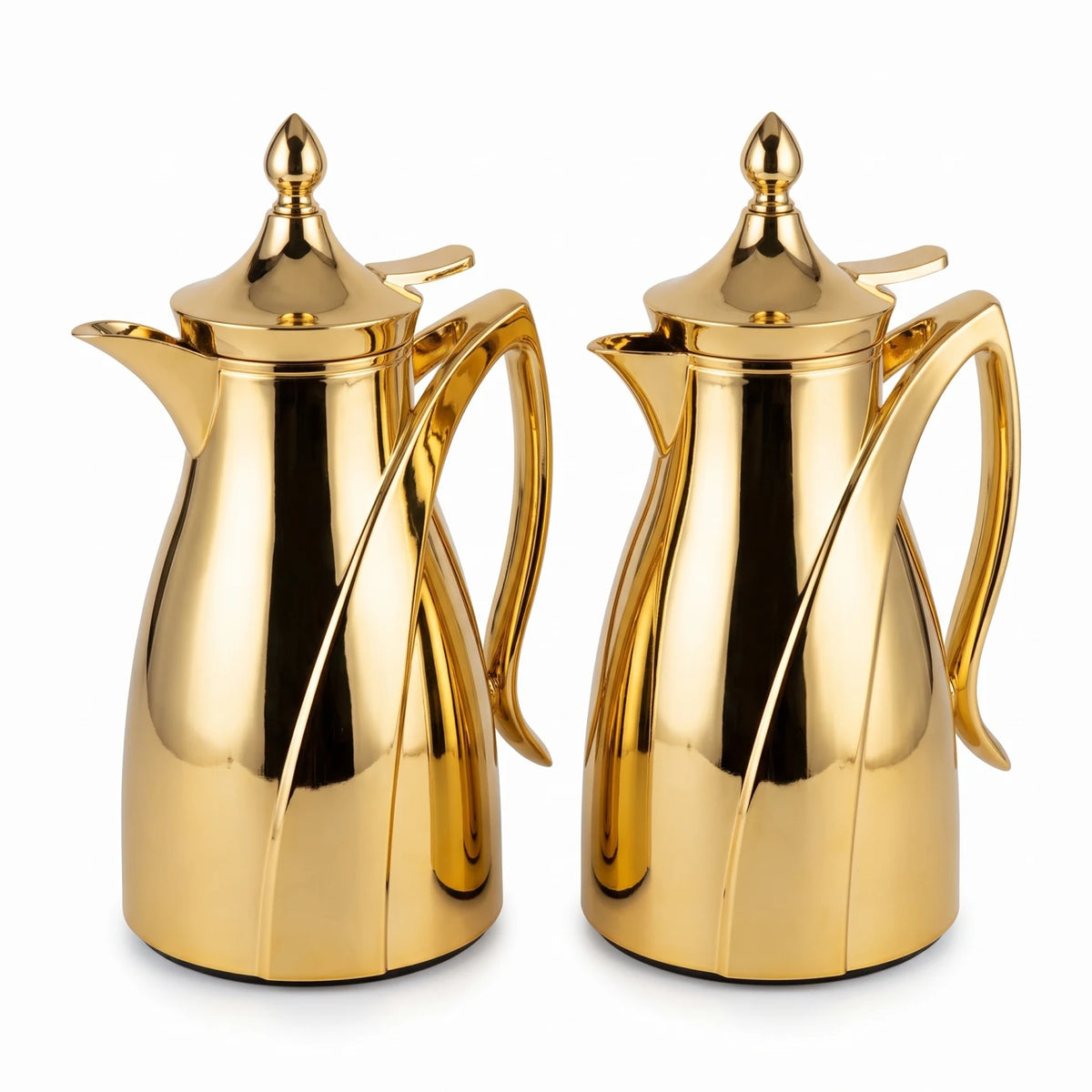Pilsco Two Piece Vacuum Flask Set 1 Liter Gold Color | Leak Proof Tea and Coffee Flasks, Keeps Drinks Hot or Cold