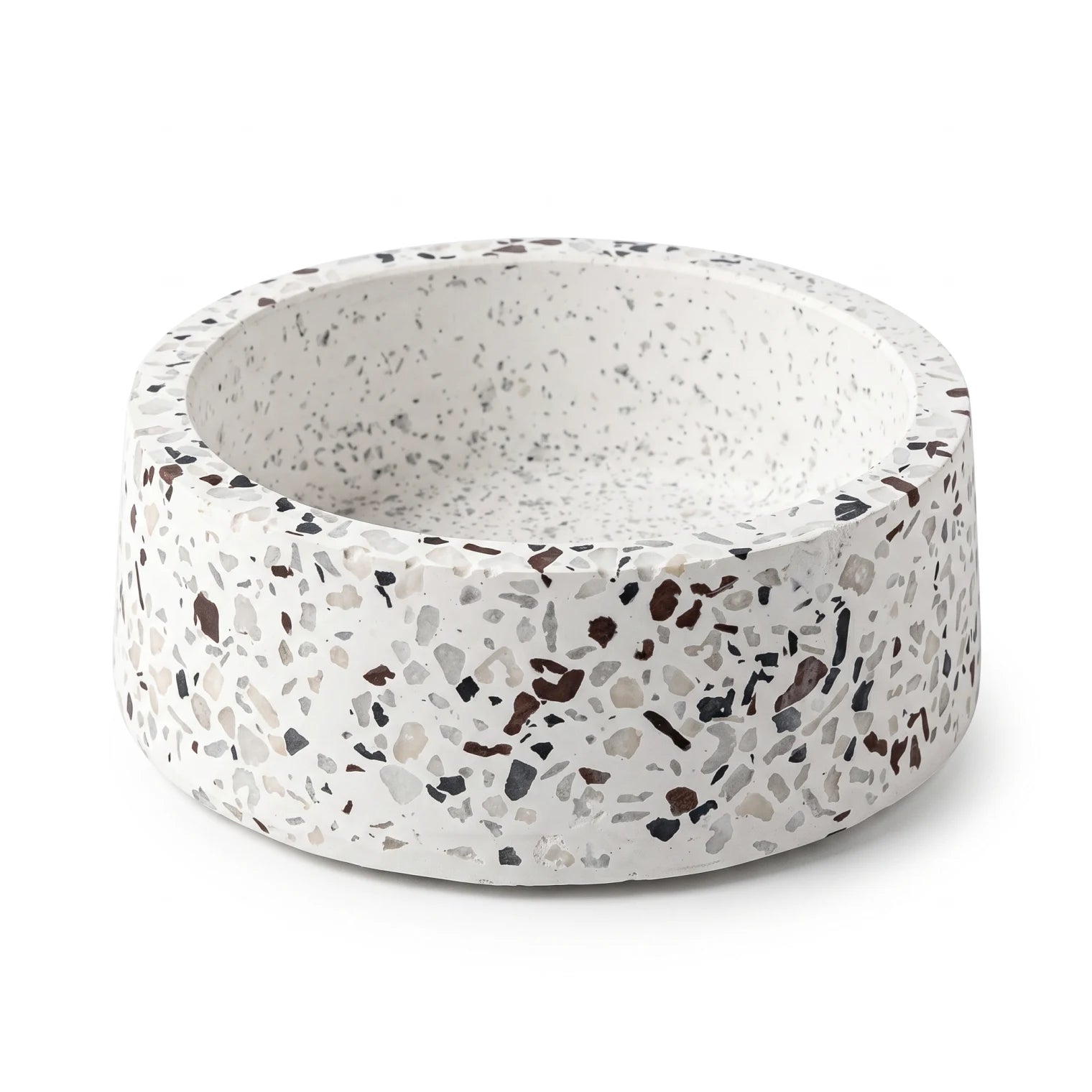 Terrazzo Decorative Bowl – 15 x 15 x 5 cm | Speckled Open Cylindrical Design