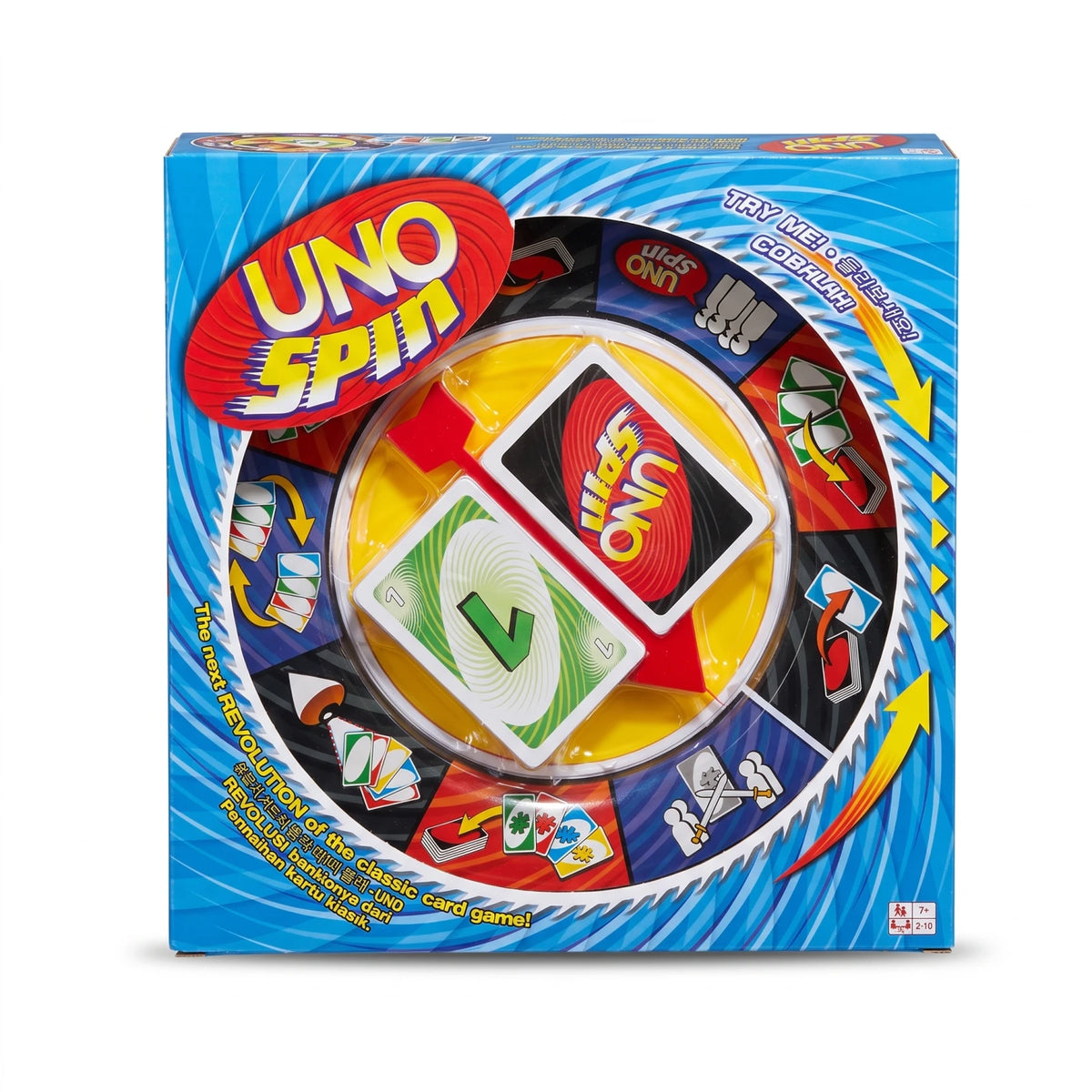 UNO SPIN Classic Card Game for 2–10 Players Age 7+ | Colorful Cards, Spinner-Style Game Component and Spin-Based Twist