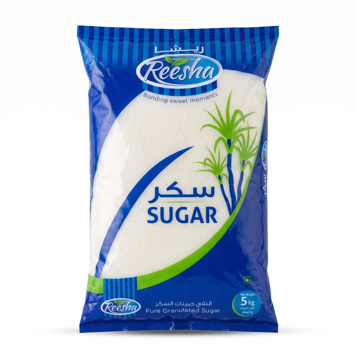 Reesha Pure Granulated Sugar 5 kg – White Granulated Table Sugar for Everyday Cooking, Baking, Tea, Coffee and Sweet Recipes