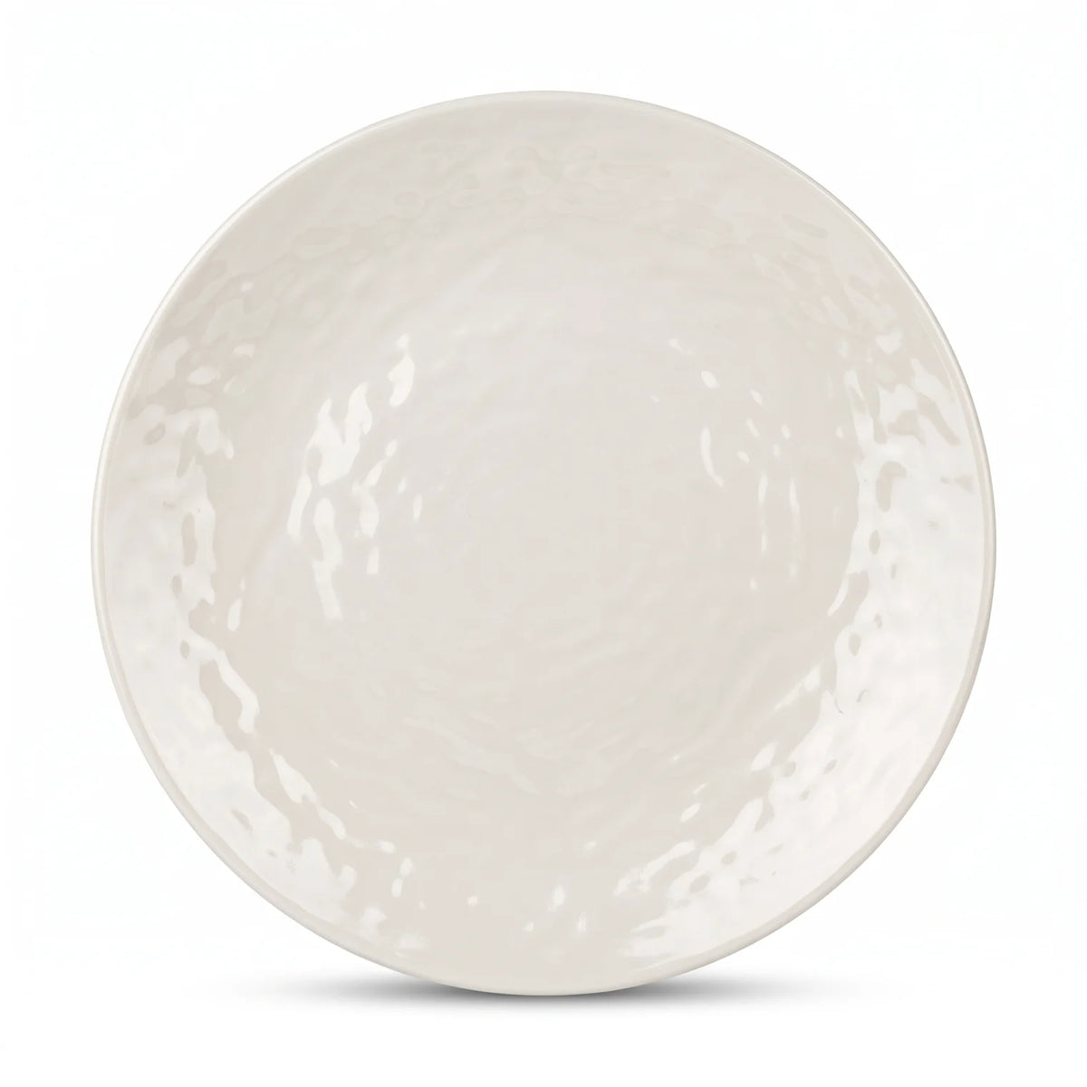 Elite Melamine Dinner Plate 11 Inches – Off-White Round Plate with Raised Rim and Glossy Finish