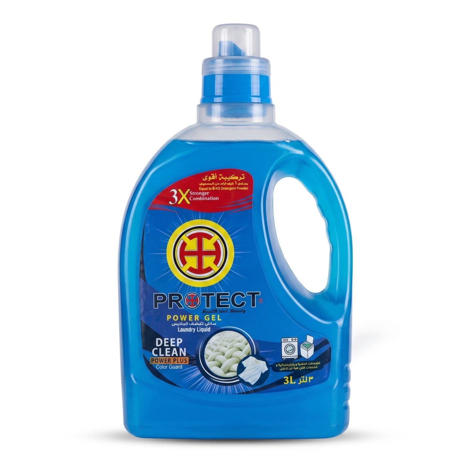 Protect Power Gel Laundry Liquid 3L – Deep Clean Power Plus | Color Guard | Washing Machine Laundry Detergent