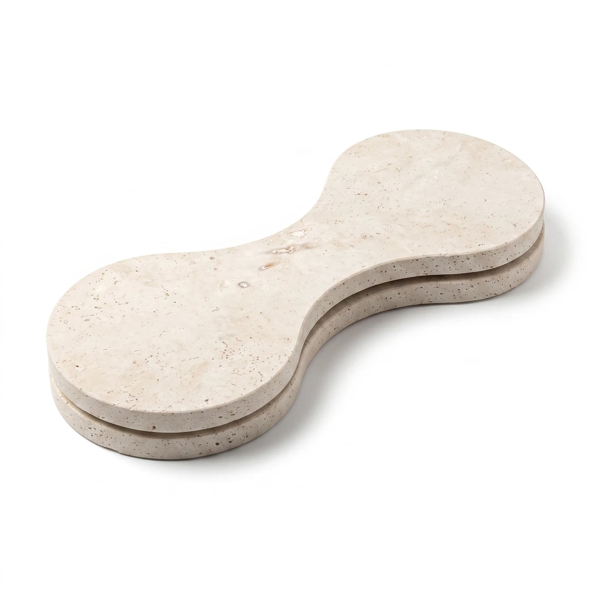Natural Travertine Stone Two Dallah Stand – 4 x 18 x 45 cm | Two-Piece Dallah Serving Display Base