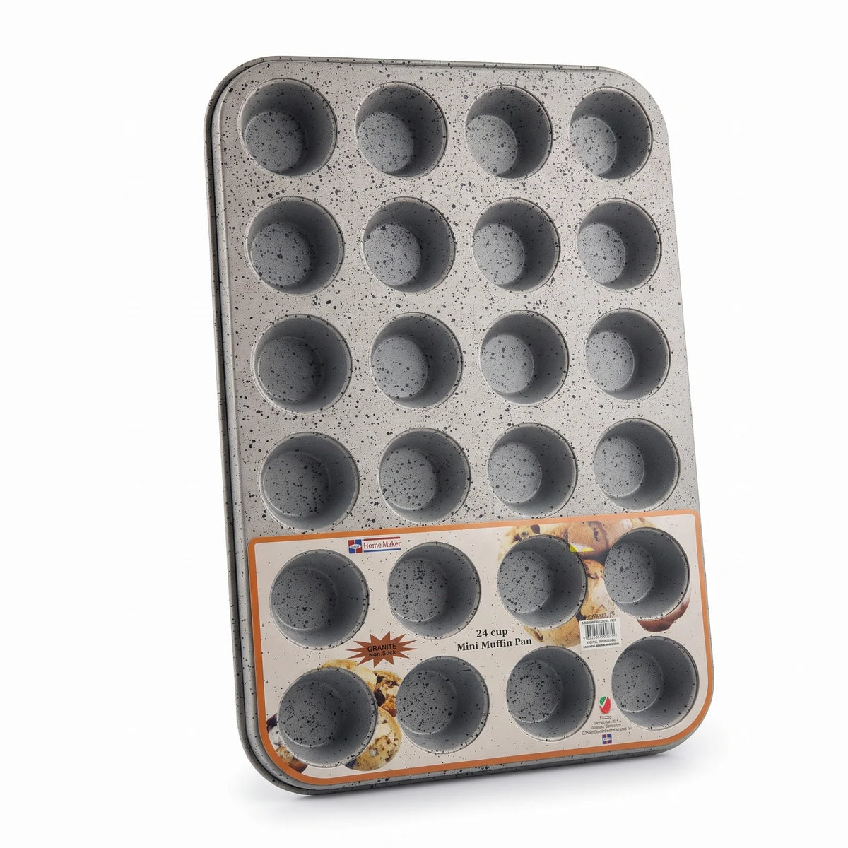 AVCI Home maker 24 Cup Mini Muffin Pan – Granite Non-Stick Coating | 38 x 26 x 4 cm | 24-Cavity Baking Tray