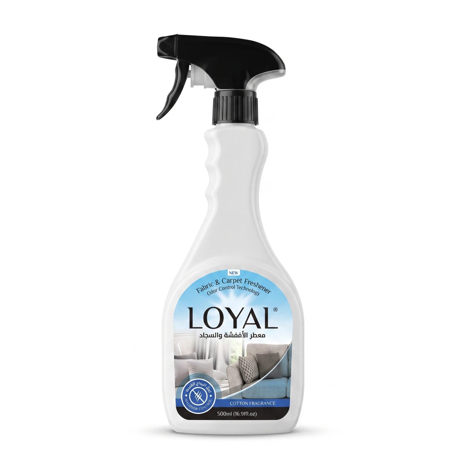 LOYAL Fabric & Carpet Freshener Cotton Fragrance 500ml – Odor Control Technology Spray for Fabrics and Carpets
