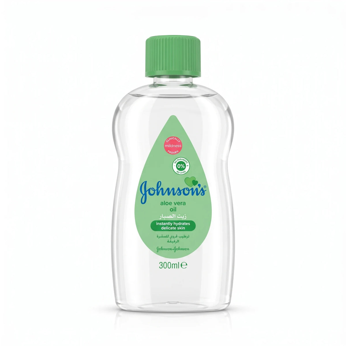 Johnson’s Aloe Vera Baby Oil 300ml – Paraben-Free, Dye-Free Oil for Delicate Skin