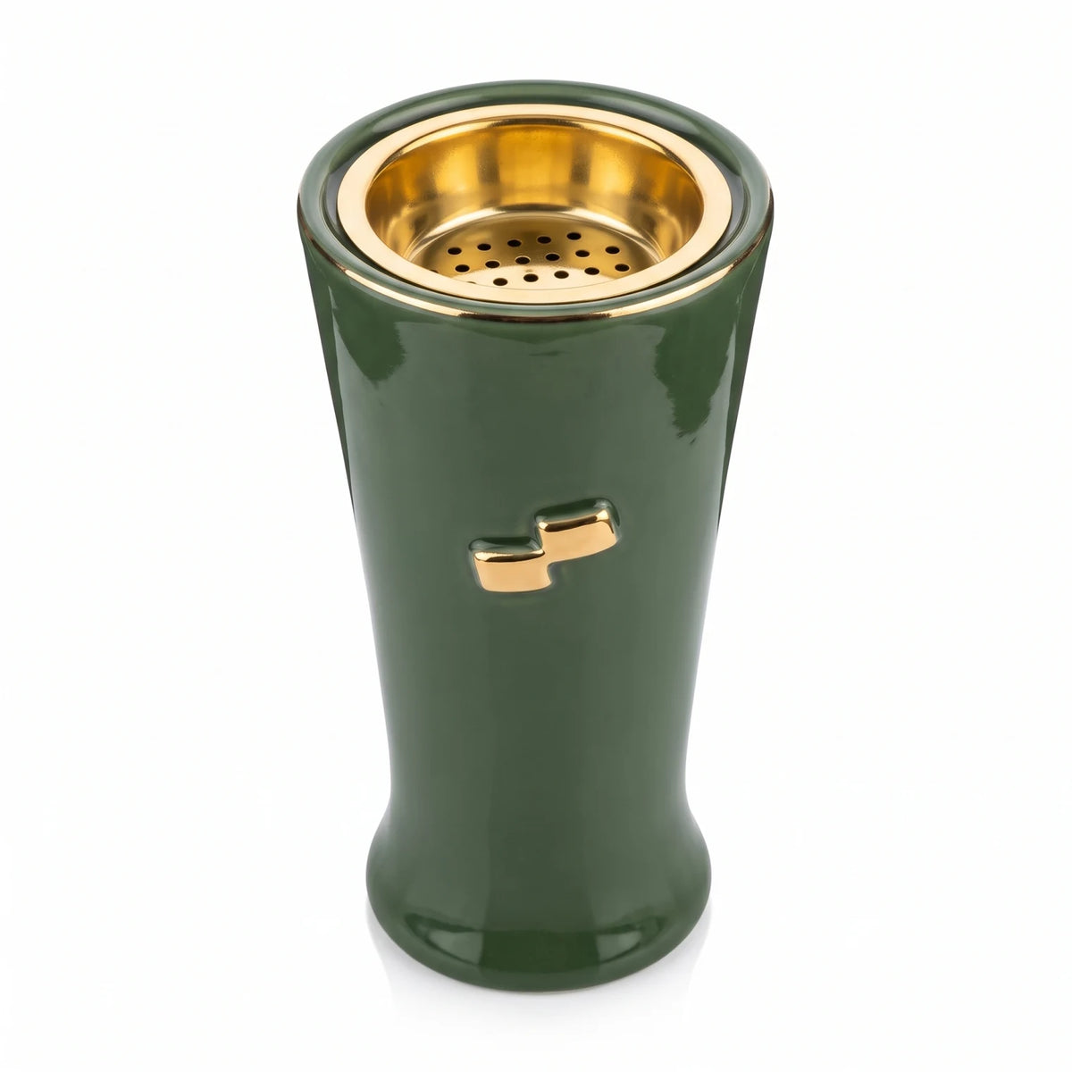 Otantik LIQA'A Small Dark Green Incense Burner – 17cm Arabic Calligraphy Design with Gold-Colored Details