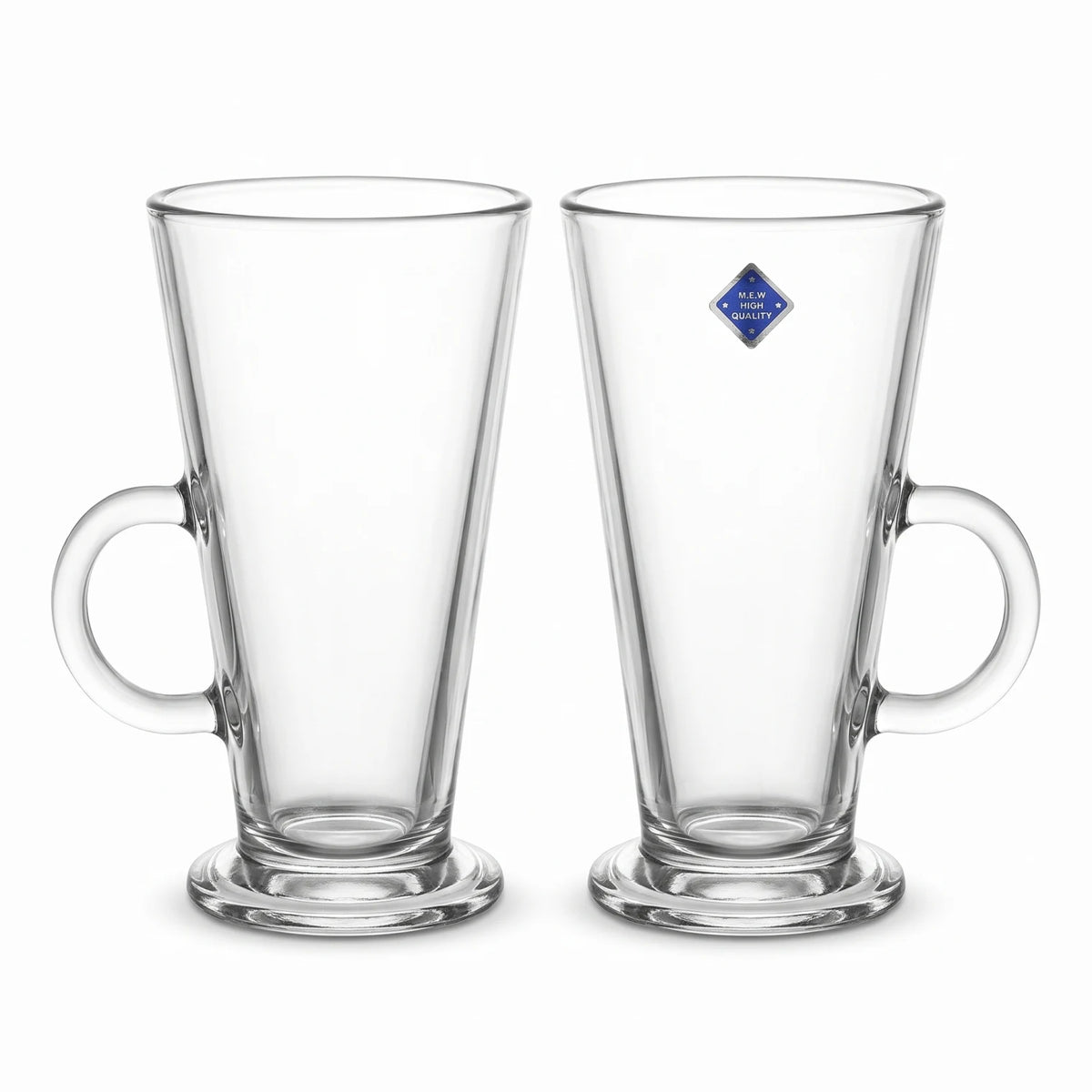 2-Piece Glass Mug Set, 360 ml Each – Clear Handled Drinking Mugs for Coffee, Tea and Everyday Use