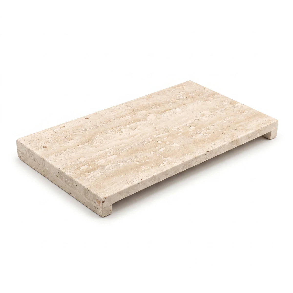 Natural Travertine Marble Stand with Legs – 45 x 25 x 4 cm Rectangular Display Stand