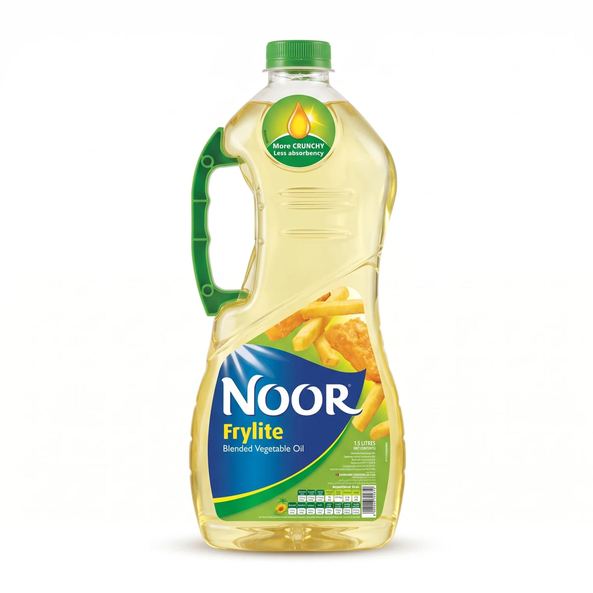 Noor Frylite Blended Vegetable Cooking Oil 1.5 LITRES – Refined Palm Super Olein, Vitamins A & D, 100% Vegetable Oil