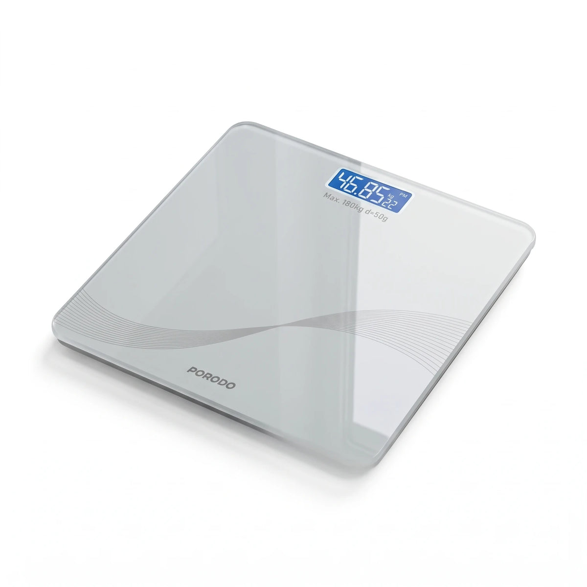 PORODO SOMAFIT Digital Weight Scale – 180kg Capacity | 50g Precision | Tempered Glass Platform | LED Display Bathroom Scale