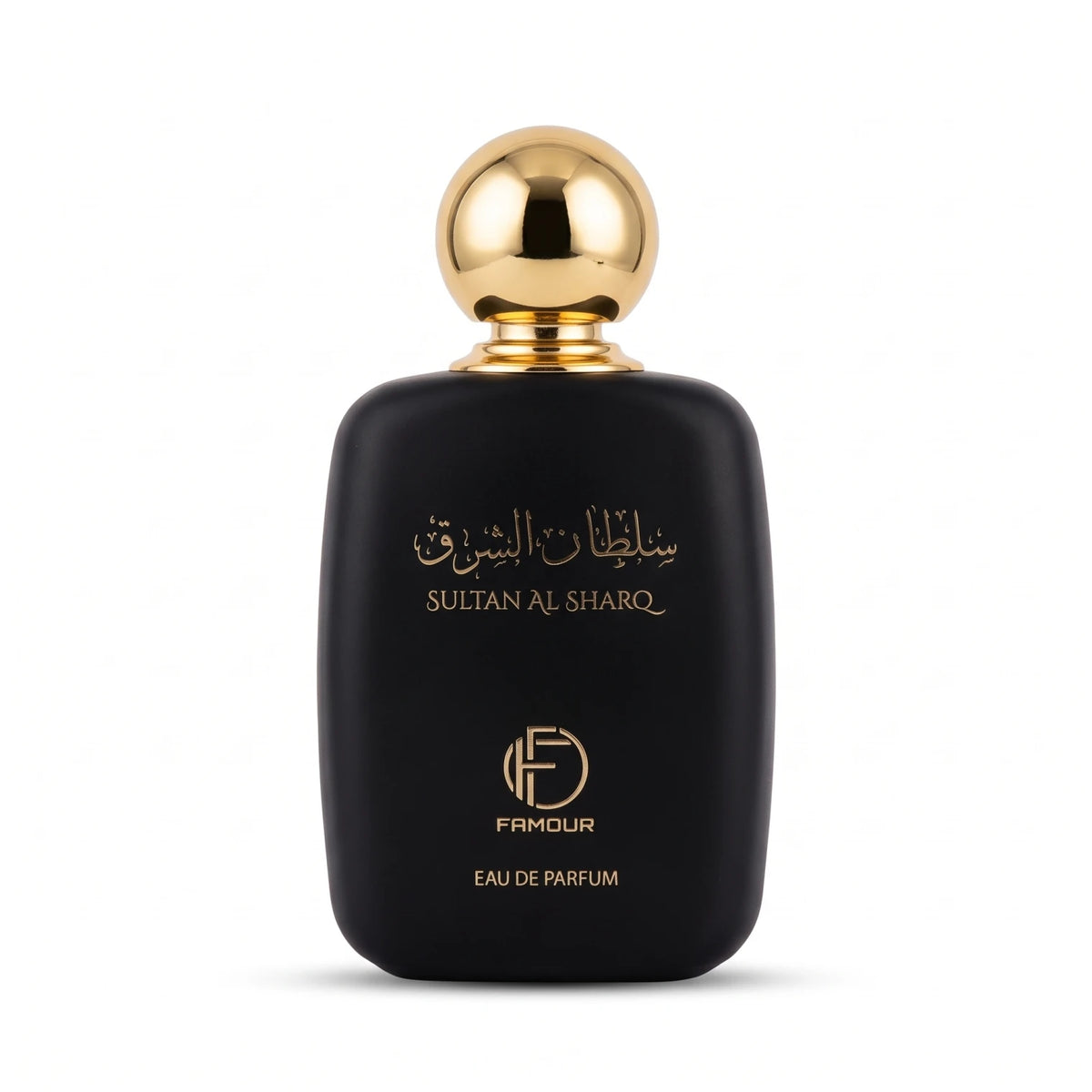 FAMOUR SULTAN AL SHARQ Eau de Parfum 100 ML – Black Perfume Bottle with Gold-Colored Cap | Arabic and English Labeling | 1 Bottle