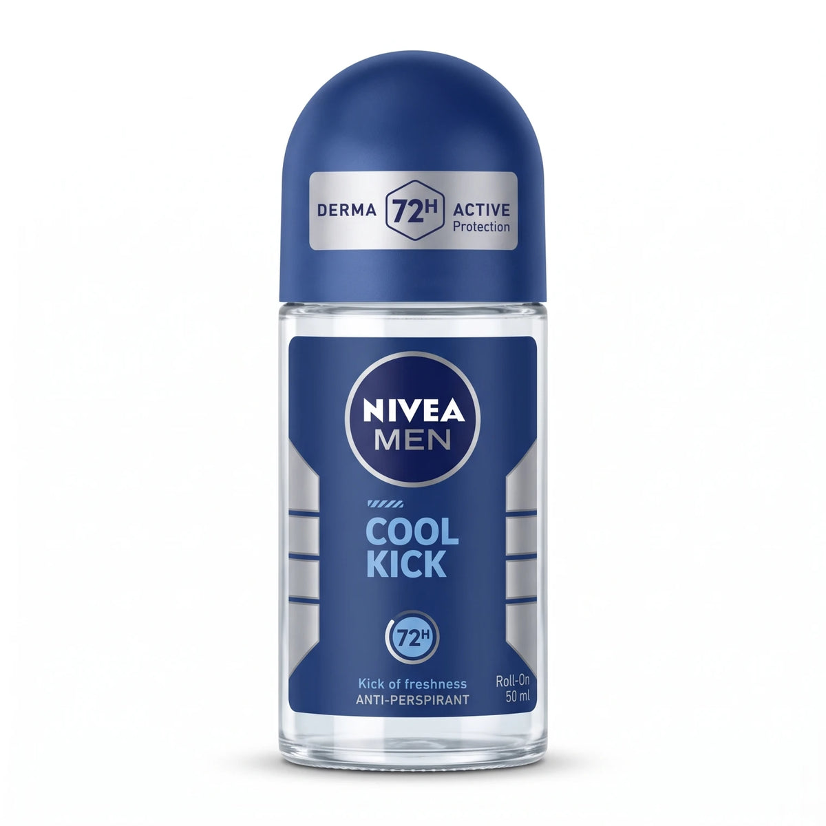 NIVEA MEN Cool Kick 50 ml Antiperspirant Roll-On – Clear Bottle with Blue Cap