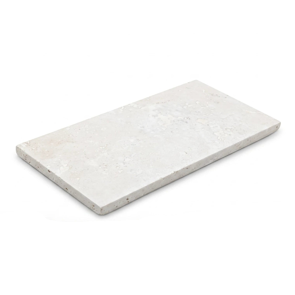 Natural Travertine Marble Plate – 15 x 30 x 3 cm | Textured White Finish
