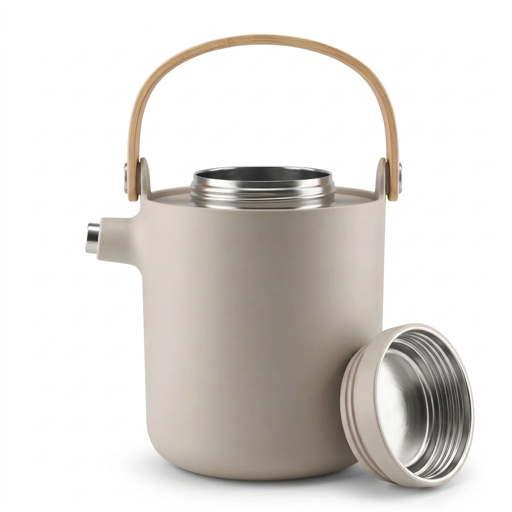 Eva Solo Nordic kitchen tea vaccum "Sand" – 1 Liter | Hot for 12 Hours, Cold for 24 Hours | Leak Proof Flask