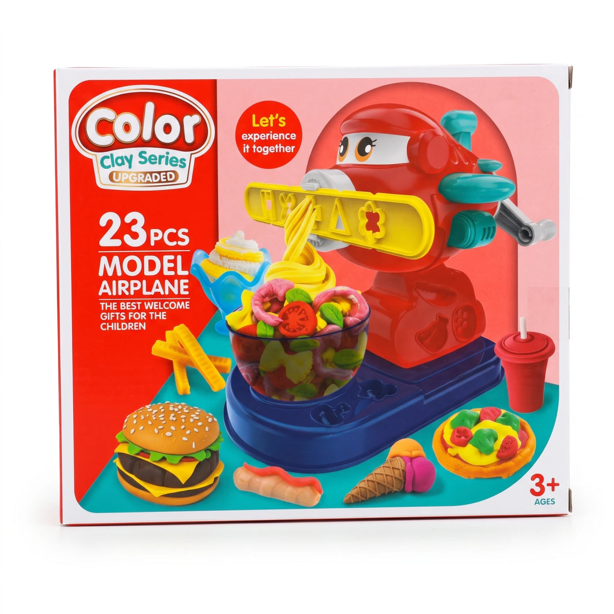 Color Clay Series UPGRADED AIRPLANE 23 PCS Multicolored Modeling Toy Set with Clay, Tools and Molds for Children Aged 3+