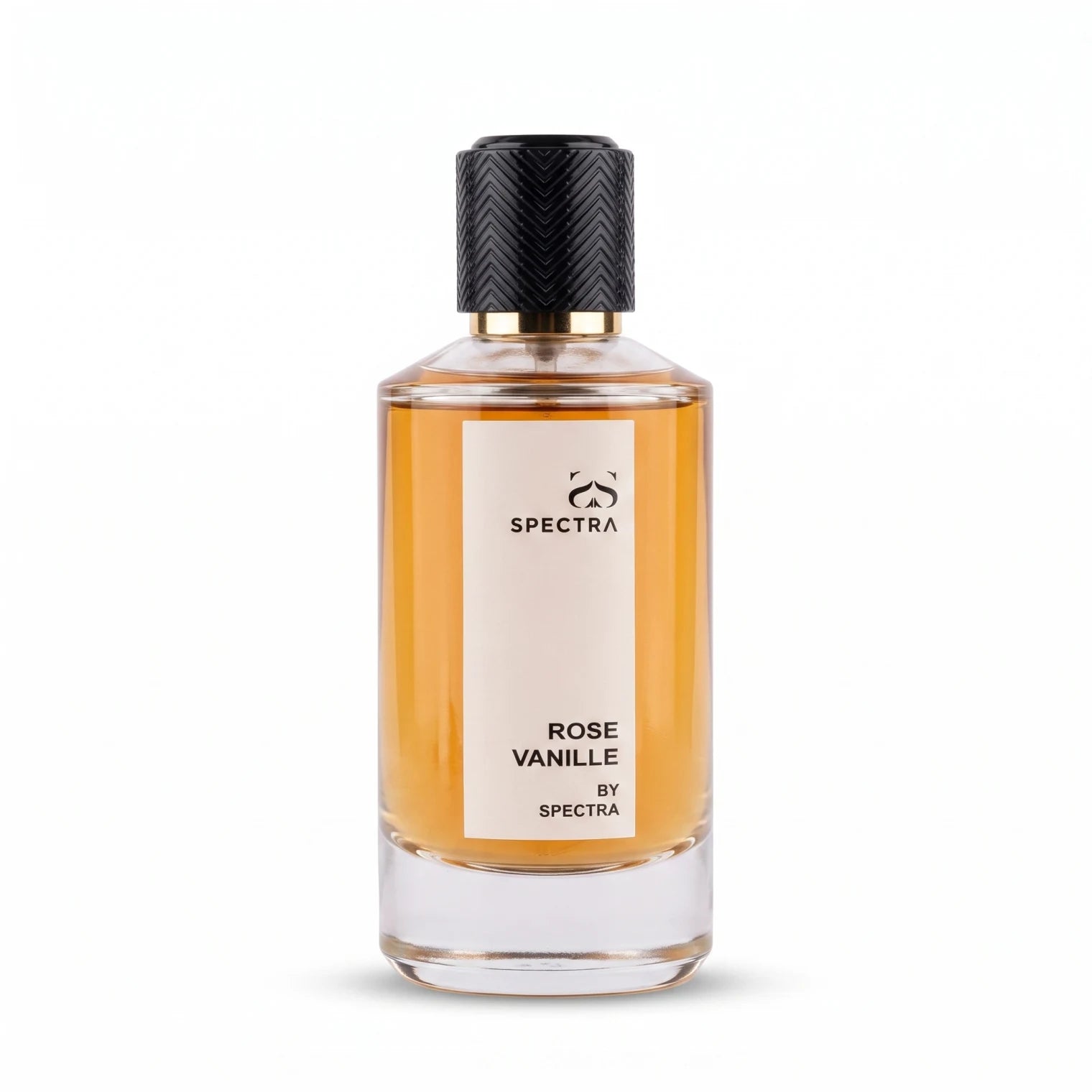 Spectra Rose Vanille Fragrance 100 ML – Amber Scented Liquid | Clear Bottle with Black and Gold Cap