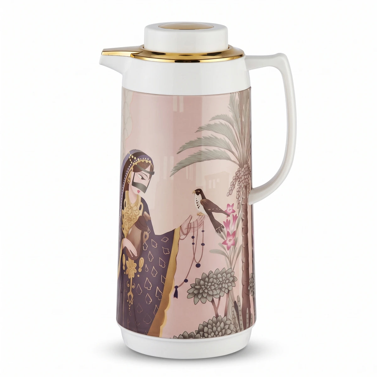 SIMBA MKUBWA Vaccum Jug 1.6 Liters – Arabic Women Heritage Artwork | 12-Hour Hot, 24-Hour Cold | Leak-Proof Tea & Coffee Server