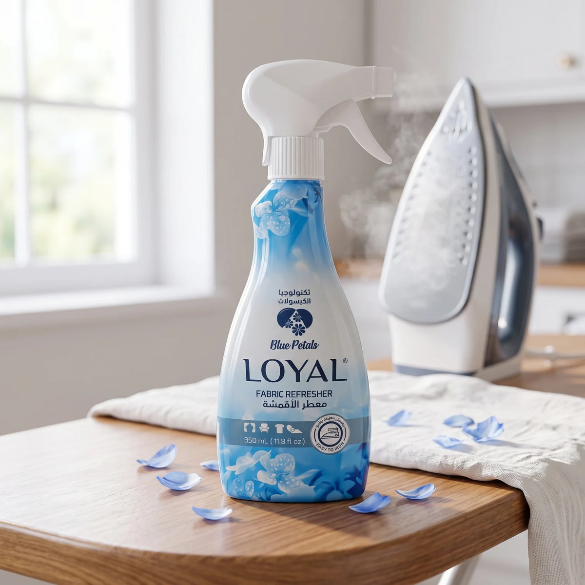 LOYAL Blue Petals Fabric Refresher 350ml – Easy-to-Iron Spray with Capsule Technology