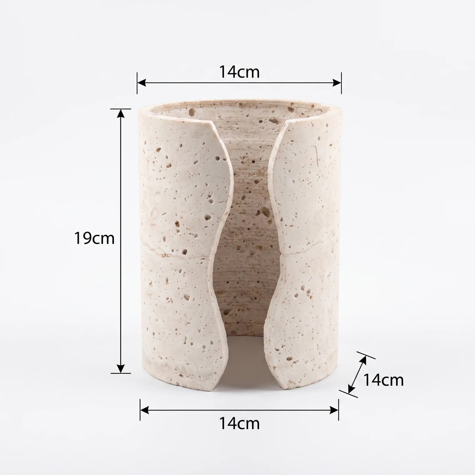 Natural Travertine Stone Tissue Tube – 19cm x 14cm x 14cm | Stone Tissue Holder for Home and Office